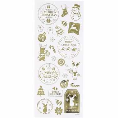 Kerst gouden stickers 26 stuks