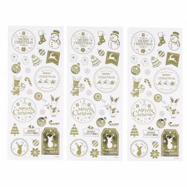 Kerst gouden stickers 78 stuks